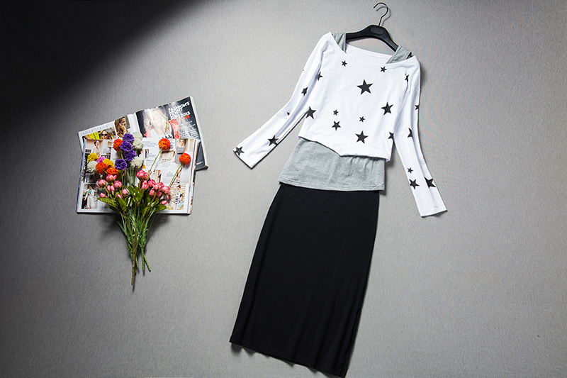 black and white garments