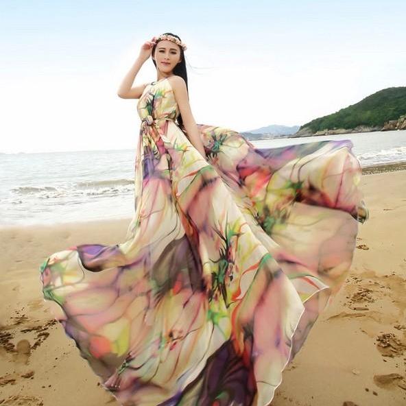 long flowy beach dress