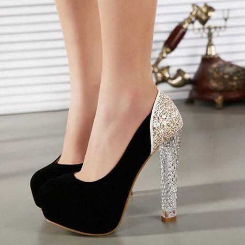Black And Gold High Heels Fashion Shoes on Luulla